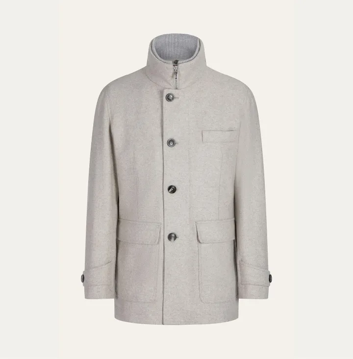Field jacket con collo staccabile in maglia