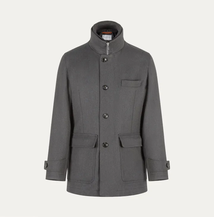 Field jacket con collo staccabile in maglia