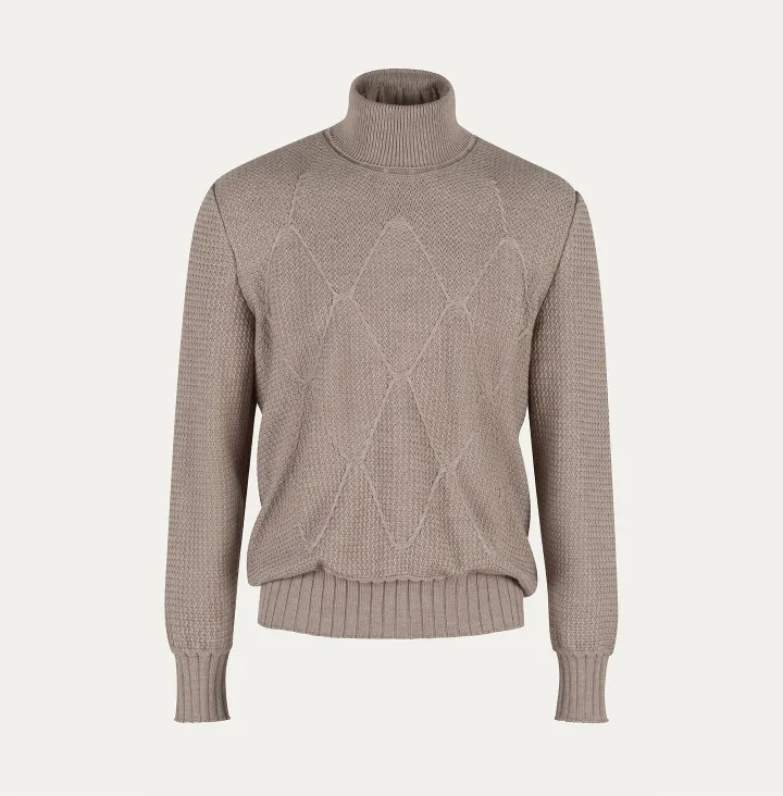 Maglia collo alto jacquard