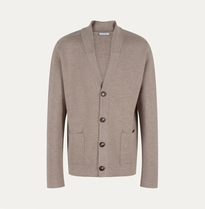 Cardigan con bottoni in cashmere lana
