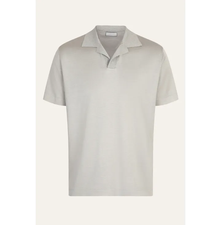 Silk and cotton polo shirt