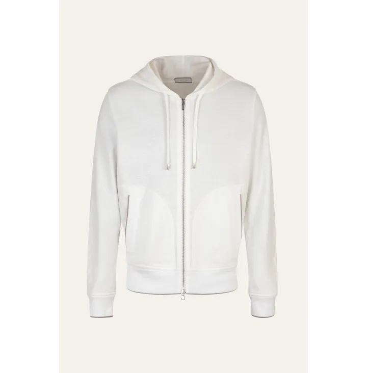 Topwear in lino e cotone con cappuccio