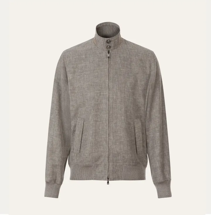 Giubbino sfoderato in lino e lana